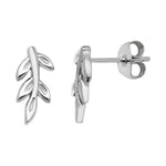 Sterling Silver Leaf Earring - Hypoallergenic Silver Jewellery for women by Aeon - 12mm * 3mm