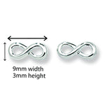 Infinity Stud Earrings.  Hypoallergenic Silver Earrings for Women