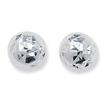 Sterling Silver Diamond Cut Ball Stud Earrings.Hypoallergenic Sterling Silver Earrings for women by Aeon