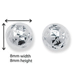 Sterling Silver Diamond Cut Ball Stud Earrings.Hypoallergenic Sterling Silver Earrings for women by Aeon