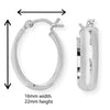 Sterling Silver Oval Twist Sleeper Hoop Earrings  - Hypoallergenic Jewellery for Ladies