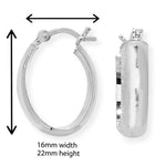 Sterling Silver Oval Twist Sleeper Hoop Earrings  - Hypoallergenic Jewellery for Ladies