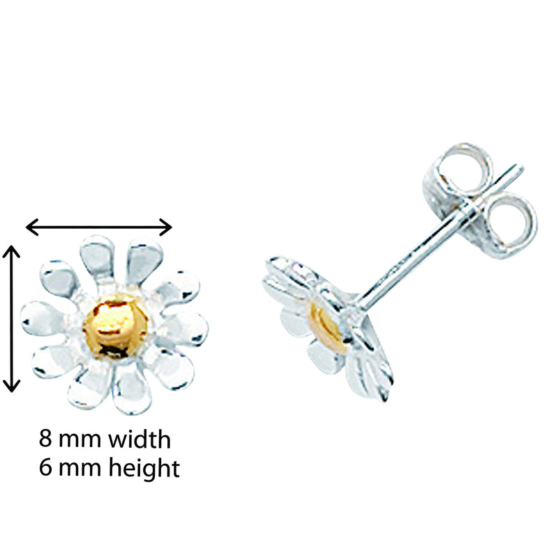 Kids Daisy Floral Earrings - Hypoallergenic Flower Drop Earrings for Women and Girls - 6mm * 8mm