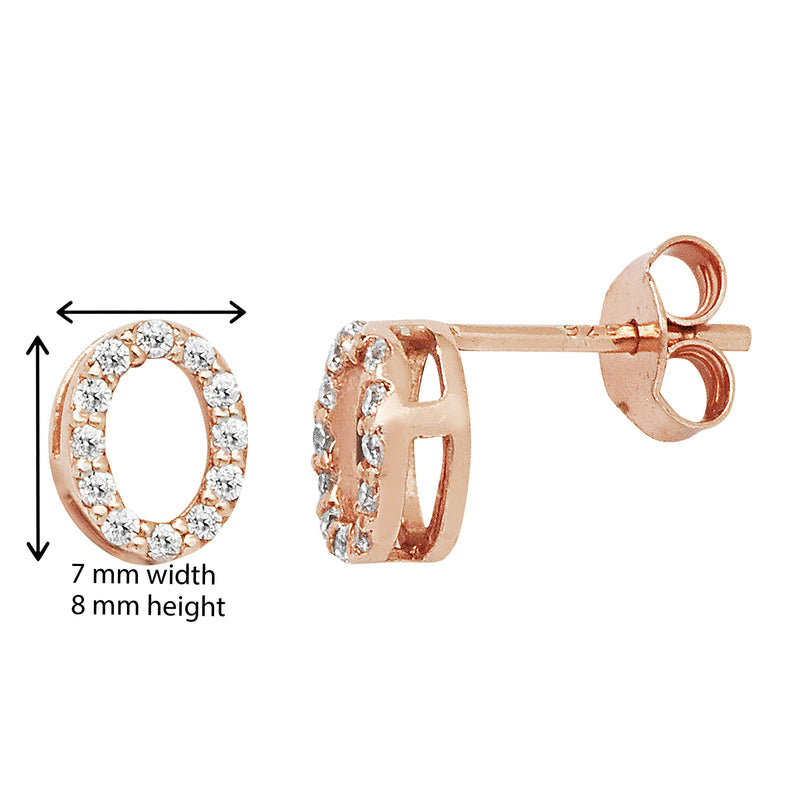 Rose Gold Plated Halo Circle Drop Earring Set - Hypoallergenic Sterling Silver Jewellery for Women