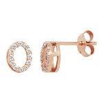 Rose Gold Plated Halo Circle Drop Earring Set - Hypoallergenic Sterling Silver Jewellery for Women