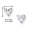 Sterling Silver Heart Earrings with Cubic Zirconia. Hypoallergenic Silver Heart Earrings For Women