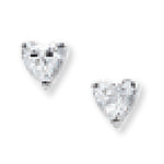 Sterling Silver Heart Earrings with Cubic Zirconia. Hypoallergenic Silver Heart Earrings For Women