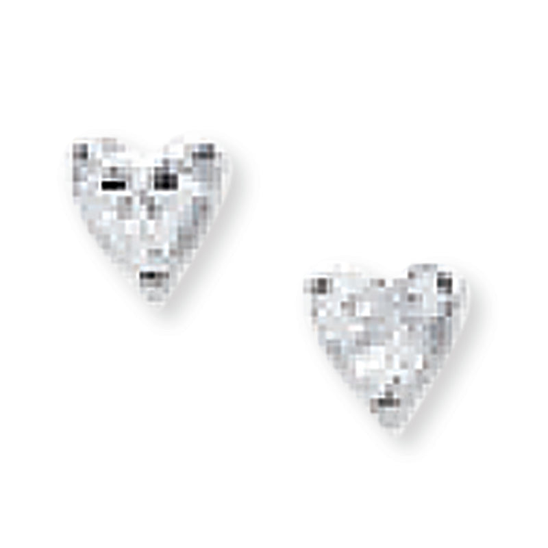 Sterling Silver Heart Earrings with Cubic Zirconia. Hypoallergenic Silver Heart Earrings For Women