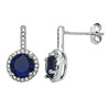 Sapphire Round Drop Earrings - Hypoallergenic Silver Jewellery for women by Aeon