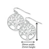 Sterling Silver Tree of Life Design Earrings. Hypoallergenic Silver Jewellery for women by Aeon