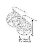 Sterling Silver Tree of Life Design Earrings. Hypoallergenic Silver Jewellery for women by Aeon