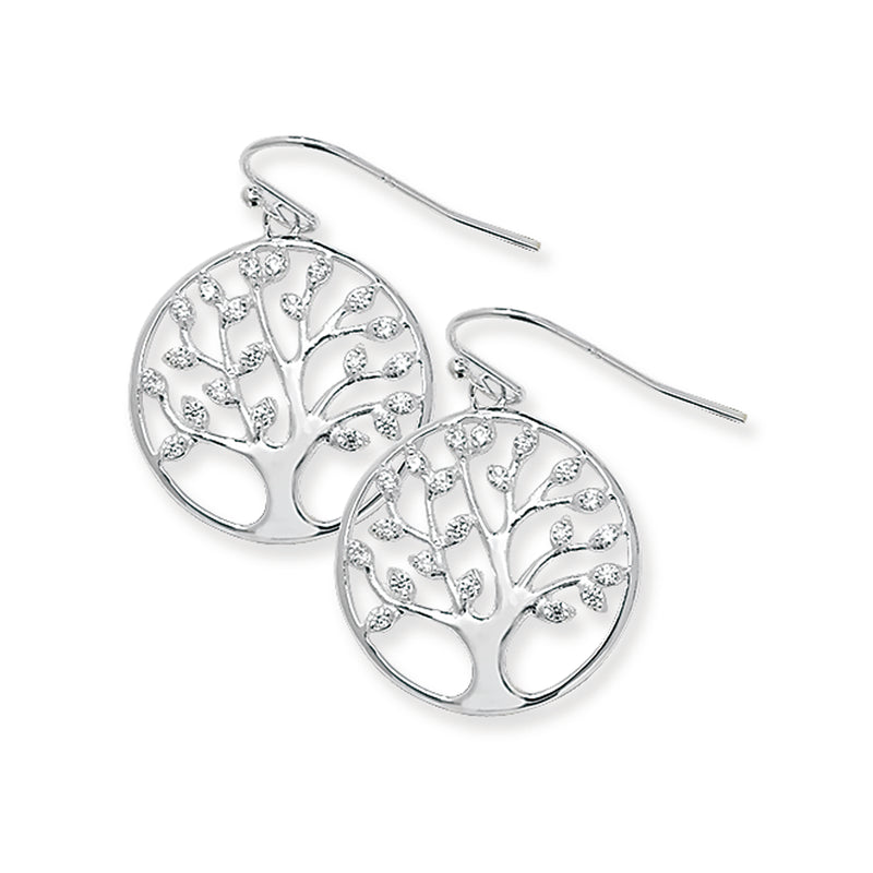 Sterling Silver Tree of Life Design Earrings. Hypoallergenic Silver Jewellery for women by Aeon