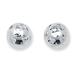 Sterling Silver Diamond Cut Ball Stud Earrings.  Hypoallergenic Sterling Silver Earrings for women by Aeon