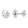 Round Cubic Zirconia Stud Earrings.  Hypoallergenic Silver Stud Earrings For Women.