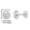 Round Cubic Zirconia Stud Earrings.  Hypoallergenic Silver Stud Earrings For Women.