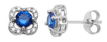 Topaz and White Crystal Heart Earring - Hypoallergenic Sterling Silver for Women