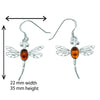 Sterling Silver Amber Dragonfly Earrings -  Hypoallergenic Silver Jewellery for women by Aeon