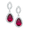 Garnet Pear Shape Drop Earrings - Hypoallergenic Silver Jewellery for women by Aeon