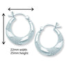 Sterling Silver Creole Sleeper Hoop Hinged Earrings  - Hypoallergenic Sterling Silver for Ladies