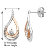 Sterling Silver 2 Tone Pear Shape Drop Earring Set With Cubic Zirconia - Hypoallergenic Silver Jewellery for women by Aeon- 24mm * 10mm