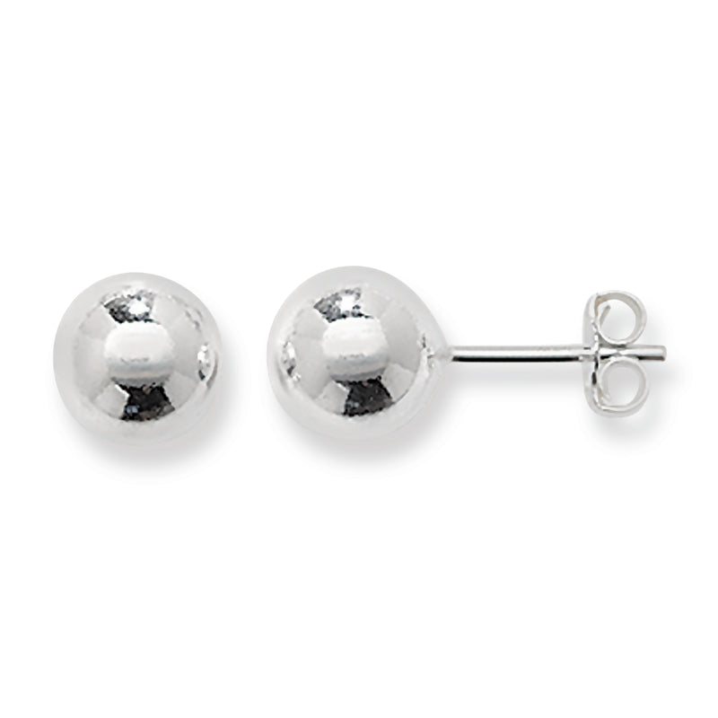 Sterling Silver Ball Stud Earrings. Hypoallergenic Sterling Silver Earrings for women by Aeon