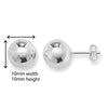 Sterling Silver Ball Stud Earring. Hypoallergenic Sterling Silver Earrings for women by Aeon