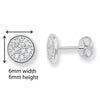 Sterling Silver Round Pave Earrings.  Hypoallergenic Sterling Silver Earrings For Women