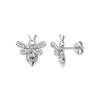 Sterling Silver Bee Earrings set with cubic zirconias by Aeon