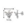 Sterling Silver Bee Earrings set with cubic zirconias by Aeon