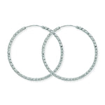 40mm Sterling Silver Diamond-Cut Hoop Sleeper Earring - Hypoallergenic Jewellery for Ladies by Aeon