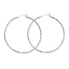 45mm Sterling Silver Diamond-Cut Hoop Sleeper Earring - Hypoallergenic Jewellery for Ladies by Aeon