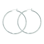 45mm Sterling Silver Diamond-Cut Hoop Sleeper Earring - Hypoallergenic Jewellery for Ladies by Aeon