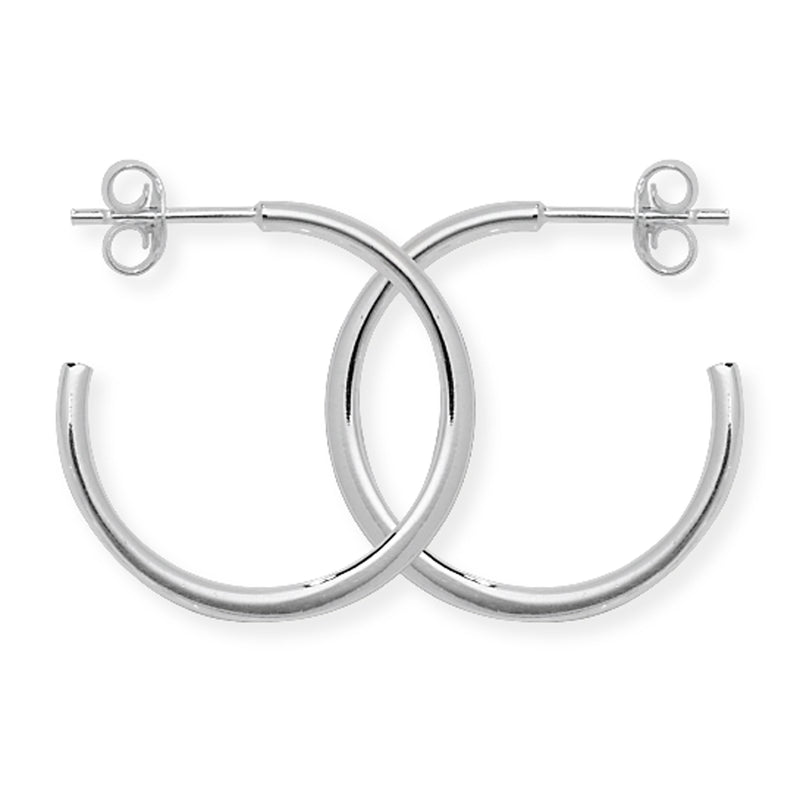 Sterling Silver Hoop 3/4 Sleeper Earrings  - Hypoallergenic Sterling Silver for Ladies