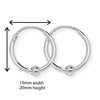 Sterling Silver Hoop Earrings with 3mm Ball - Hypoallergenic Jewellery for Ladies by Aeon