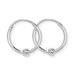 Sterling Silver Hoop Earrings with 3mm Ball - Hypoallergenic Jewellery for Ladies by Aeon