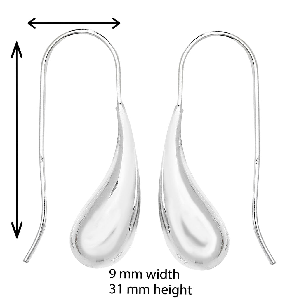 Sterling Silver Teardrop Earring - Hypoallergenic Silver Jewellery for women by Aeon