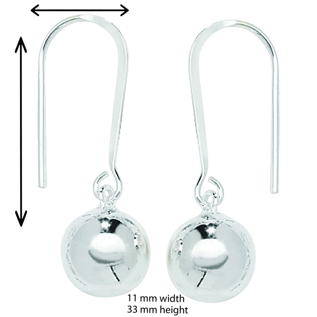 Sterling Silver Ball Drop Earrings - Hypoallergenic Silver Jewellery for women by Aeon