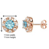 Rose Gold Plated Blue & White Drop Earring - Hypoallergenic Sterling Silver Jewellery for Women