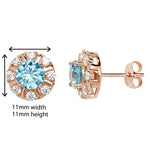 Rose Gold Plated Blue & White Drop Earring - Hypoallergenic Sterling Silver Jewellery for Women