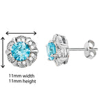 Topaz Cubic Zirconia Round Earrings - Hypoallergenic Sterling Silver Earrings for Women