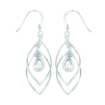 Sterling Silver Teardrop Interlink Earrings - Hypoallergenic Sterling Silver Jewellery for Ladies by Aeon