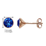 Rose Gold Plated Sapphire Swarovski Earring - Hypoallergenic Sterling Silver Jewellery for Women