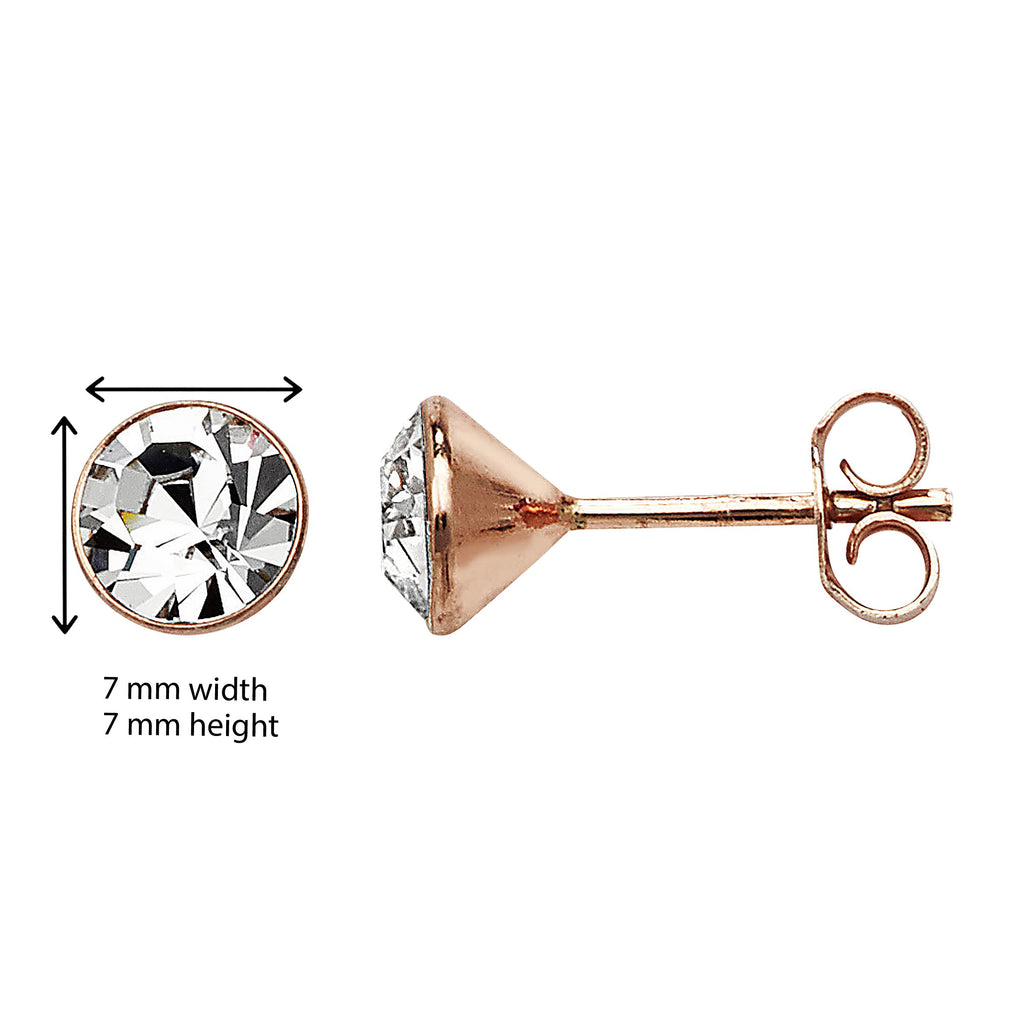 Rose Gold Plated Swarovski Earring - Hypoallergenic Sterling Silver Jewellery for Women