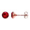 Rose Gold Plated Ruby Swarovski Earring - Hypoallergenic Sterling Silver Jewellery for Women