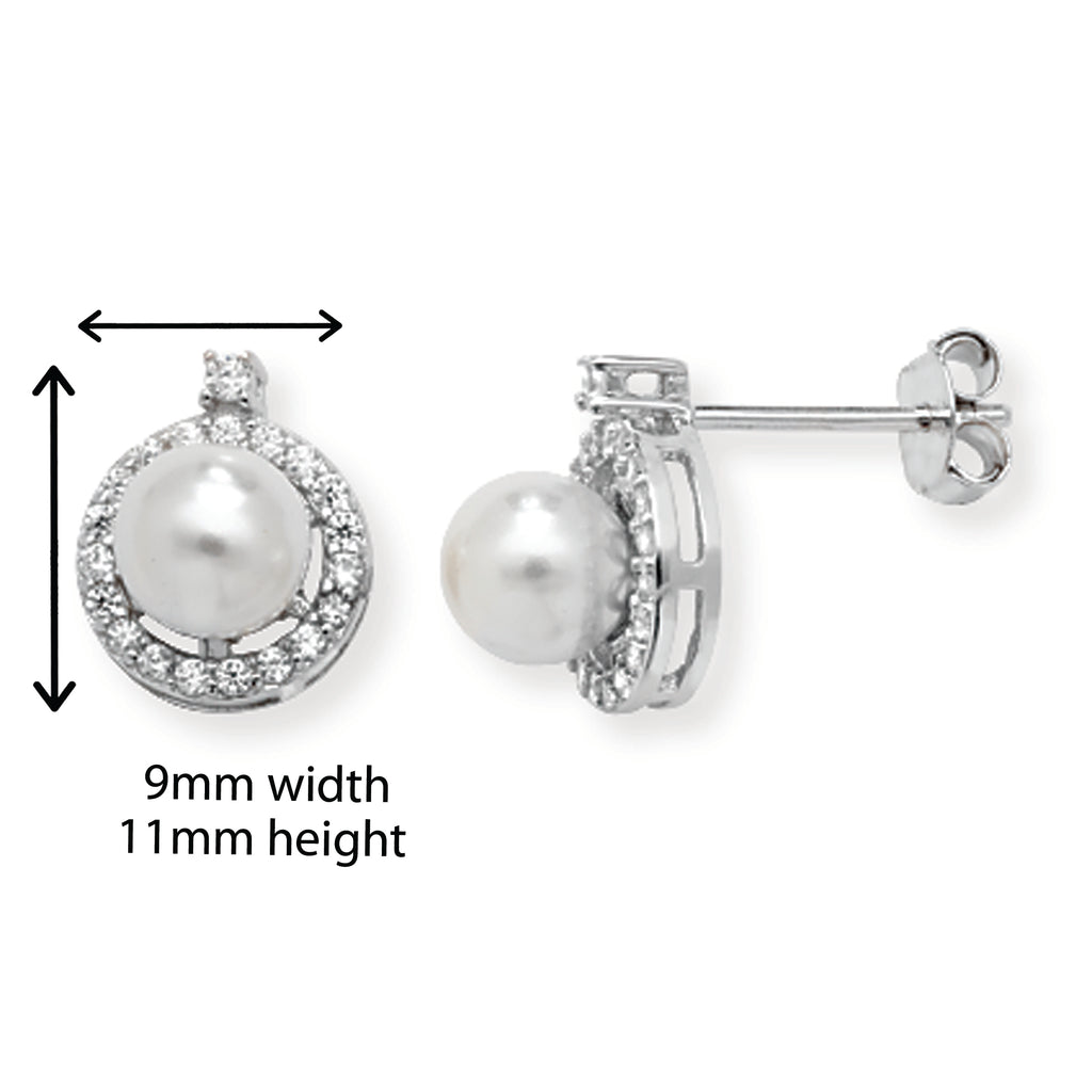 Drop Pearl Earrings.  Hypoallergenic Sterling Silver Earrings for women by Aeon