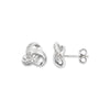 Sterling Silver Celtic Irish Trinity Stud Earrings Set with Cubic Zirconia's.