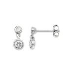 Sterling Silver Cubic Zirconia Drop Earring. Hypoallergenic Silver Jewellery for women by Aeon