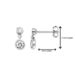 Sterling Silver Cubic Zirconia Drop Earring. Hypoallergenic Silver Jewellery for women by Aeon