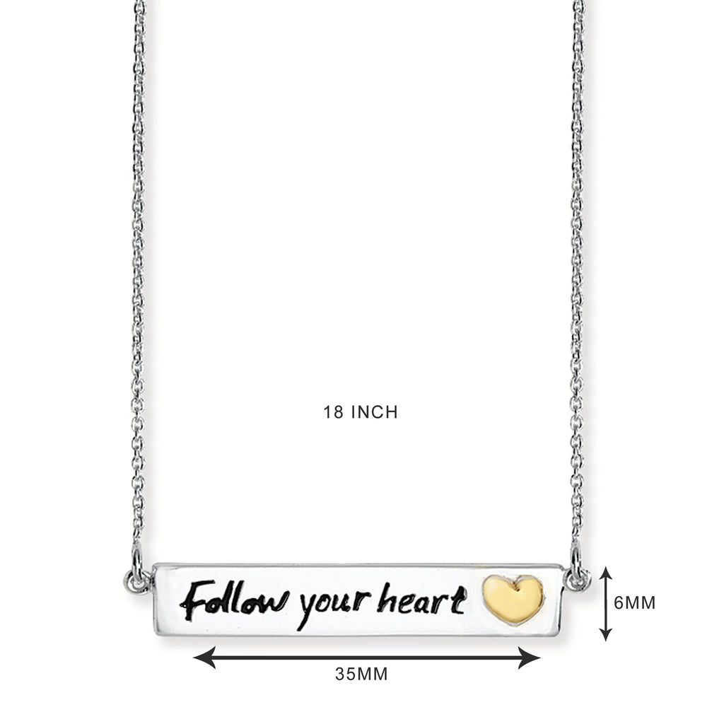 Sterling Silver Follow Your Heart Necklace. Hypoallergenic Sterling Silver Jewellery by Aeon