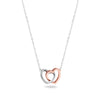 Sterling Silver Double Interlinked Heart Cubic Zirconia Necklace Set. Hypoallergenic Sterling Silver Jewellery by Aeon